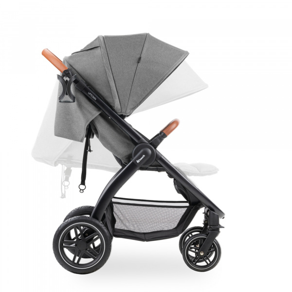 Poussette 4 roues uptown black melange grey Hauck
