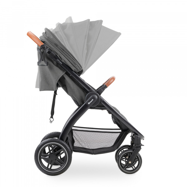 Poussette 4 roues uptown black melange grey Hauck
