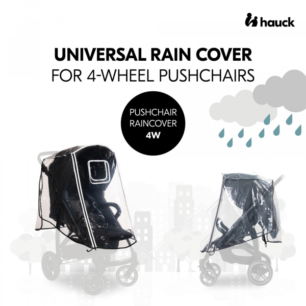 Habillage pluie pour poussette 4 roues Hauck