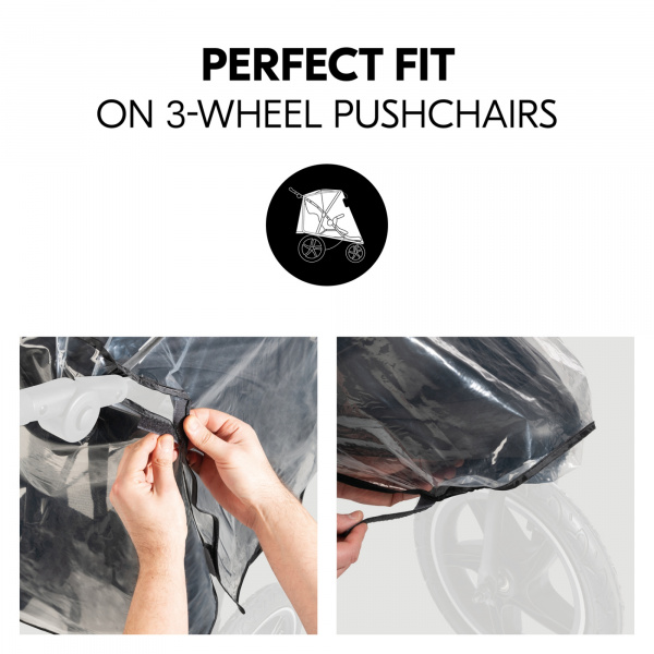 Habillage pluie pour poussette 3 roues Hauck