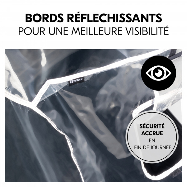 Habillage pluie pour poussette double côte à côte Hauck