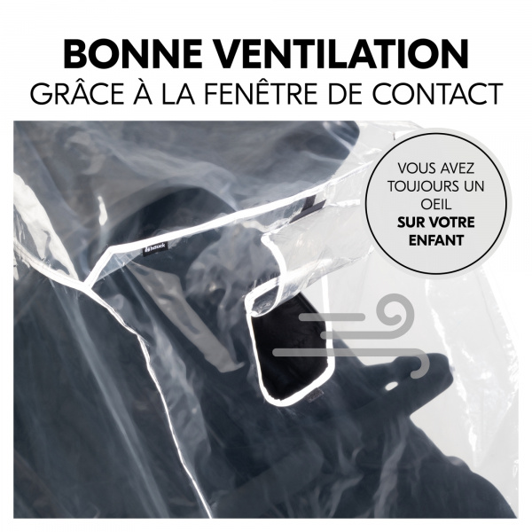 Habillage pluie pour poussette double côte à côte Hauck