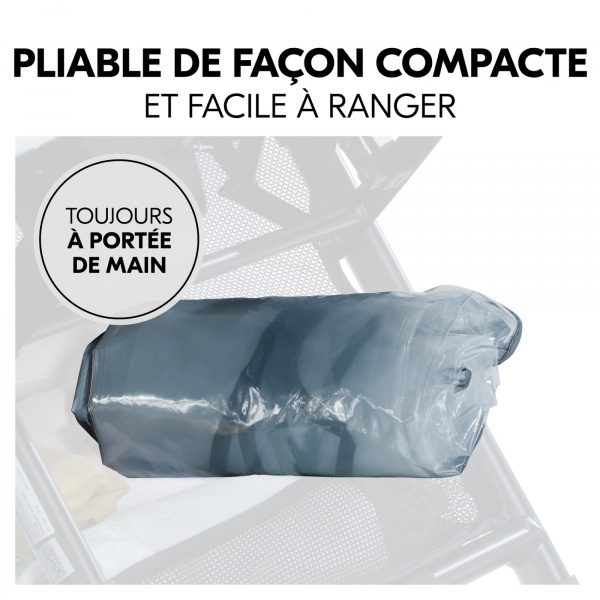 Habillage pluie pour poussette double côte à côte Hauck