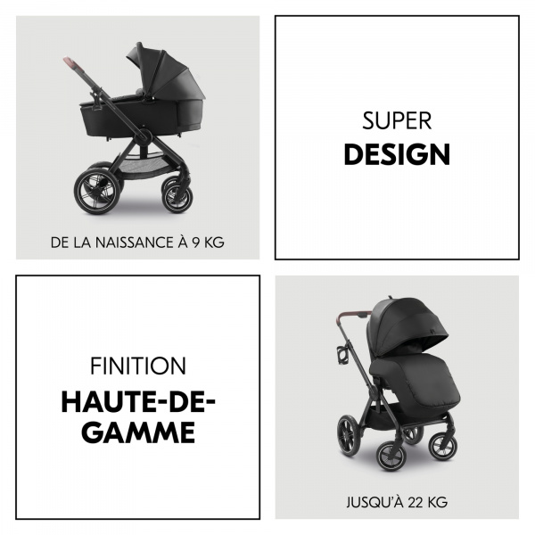 Poussette duo comfort n care set black Hauck