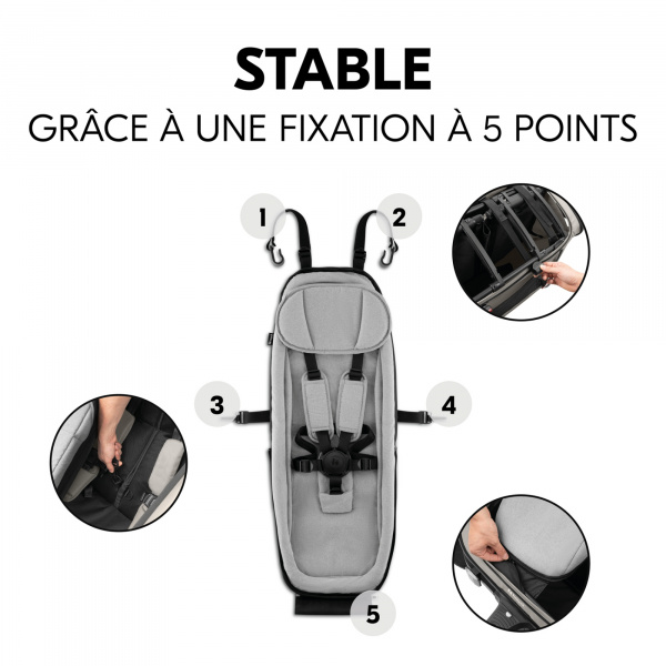 Siège bébé pour remorque de vélo baby lounger 2 grey Hauck