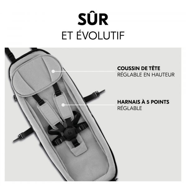 Siège bébé pour remorque de vélo baby lounger 2 grey Hauck