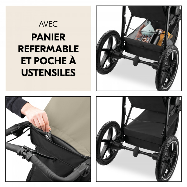 Poussette 3 roues runner 3 olive Hauck