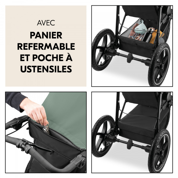 Poussette 3 roues runner 3 jungle green Hauck
