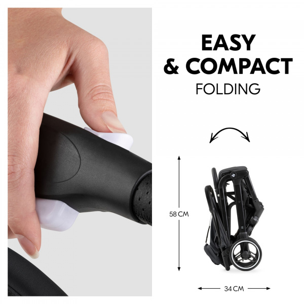 Poussette compacte travel n care plus black Hauck