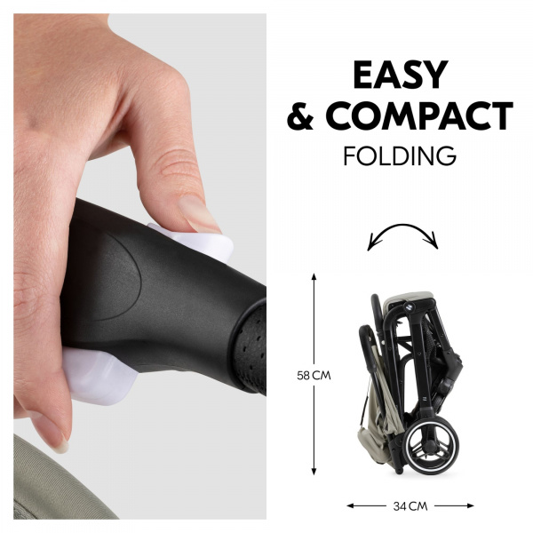 Poussette compacte travel n care plus olive green Hauck