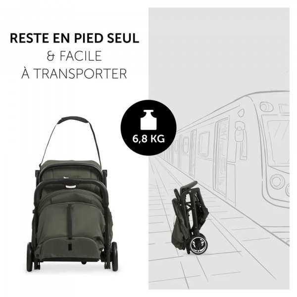 Pack duo poussette compacte travel n care olive + siège auto drive n care avec adaptateurs & base drive n care Hauck