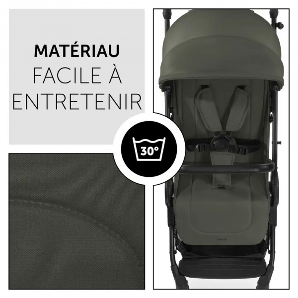 Pack duo poussette compacte travel n care olive + siège auto drive n care avec adaptateurs & base drive n care Hauck