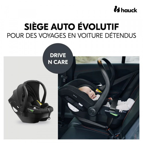 Poussette compacte travel n care beige + coque drive n care + adaptateurs Hauck