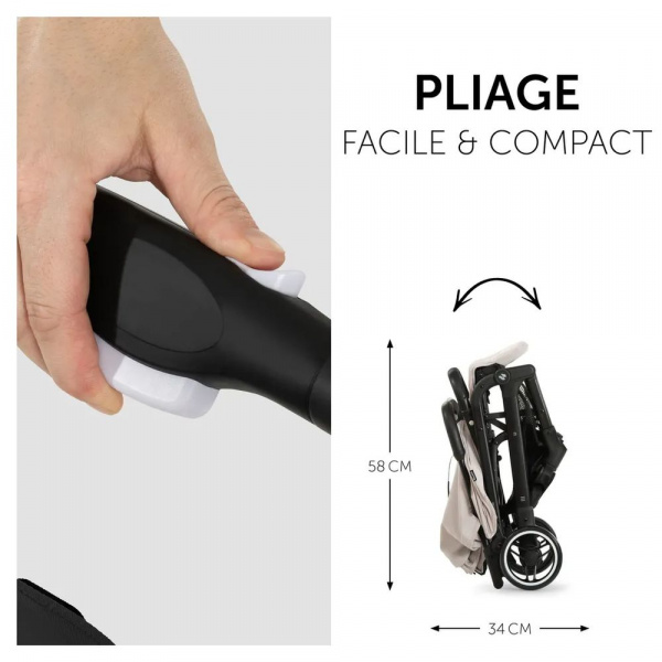 Poussette compacte travel n care beige + coque drive n care + adaptateurs Hauck