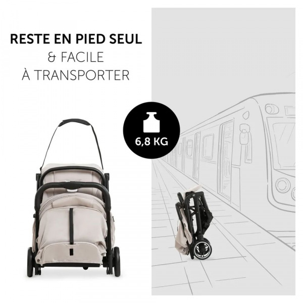 Poussette compacte travel n care beige + coque drive n care + adaptateurs Hauck