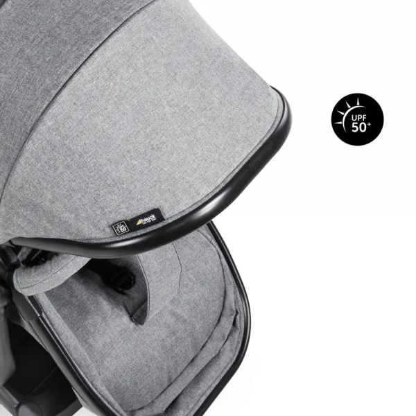 Pack duo poussette double atlantic jumeaux grey+ 1 siège auto drive n care avec adaptateurs Hauck