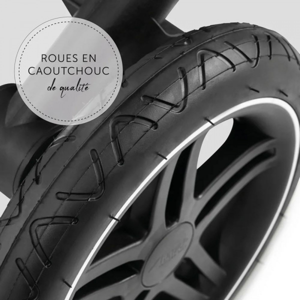 Pack duo poussette double atlantic jumeaux grey+ 1 siège auto drive n care avec adaptateurs Hauck