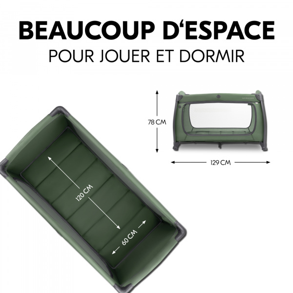 Lit parapluie 3 en 1 play n relax center dark-green Hauck