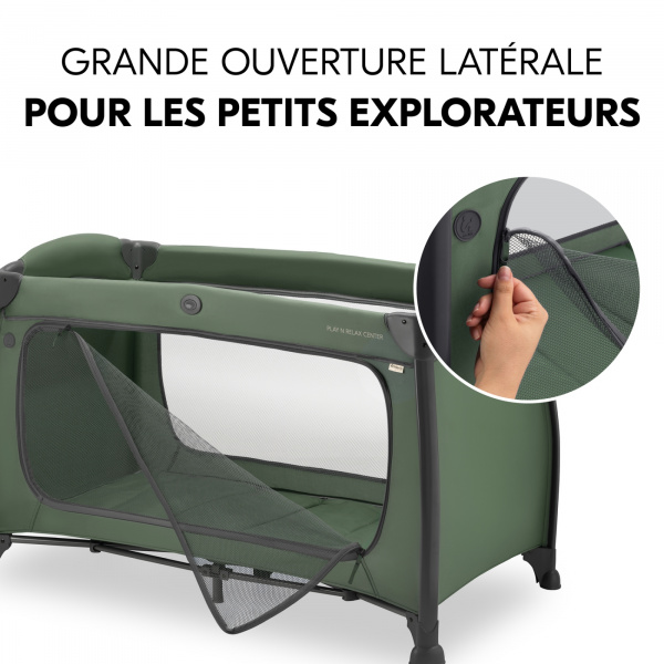 Lit parapluie 3 en 1 play n relax center dark-green Hauck