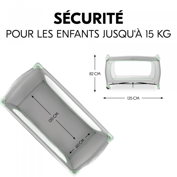 Lit parapluie 3 en 1 sleep n play go plus dusty-mint Hauck