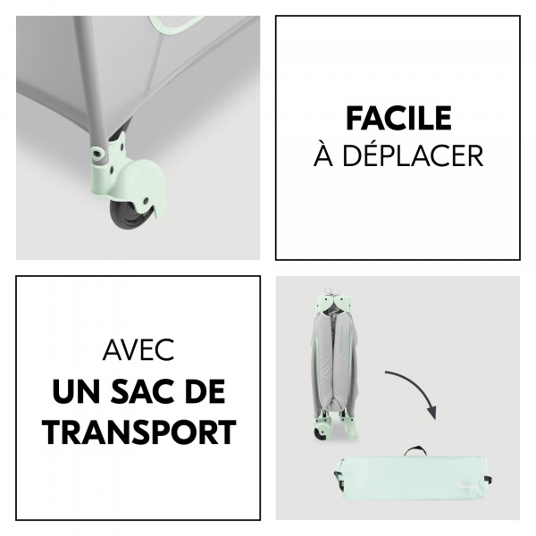 Lit parapluie 3 en 1 sleep n play go plus dusty-mint Hauck