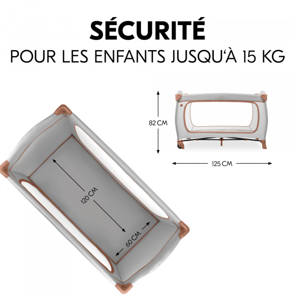 Lit parapluie 3 en 1 sleep n play go plus dusty-cork Hauck