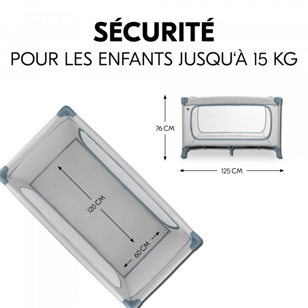 Lit parapluie dream and play plus dusty-blue Hauck