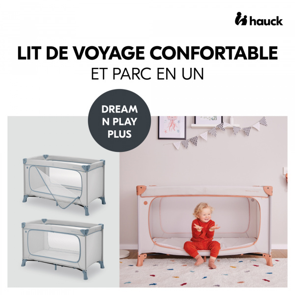 Lit parapluie dream and play plus dusty-blue Hauck