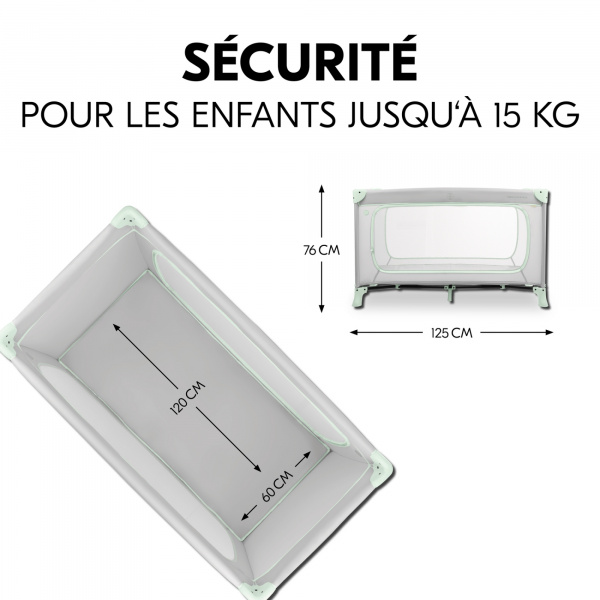 Lit parapluie dream and play plus dusty-mint Hauck