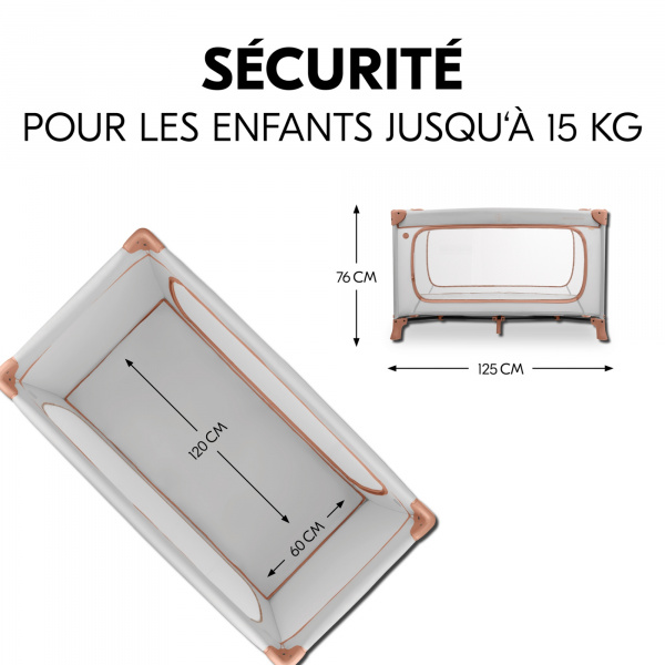 Lit parapluie dream and play plus dusty-cork Hauck