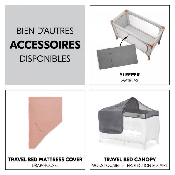 Lit parapluie dream and play plus dusty-cork Hauck