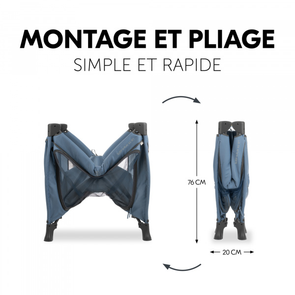 Lit parapluie parc pliant sleep n play sq set dark-blue Hauck