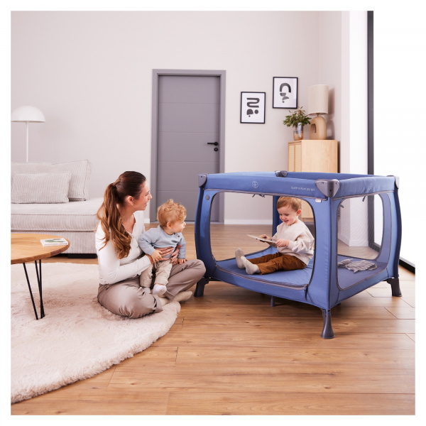 Lit parapluie parc pliant sleep n play sq set dark-blue Hauck