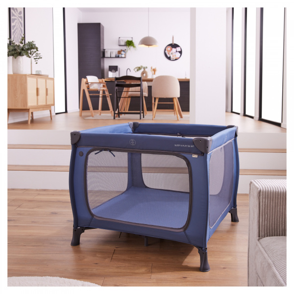 Lit parapluie parc pliant sleep n play sq set dark-blue Hauck