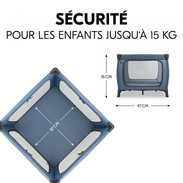 Lit parapluie parc pliant sleep n play sq set dark-blue Hauck