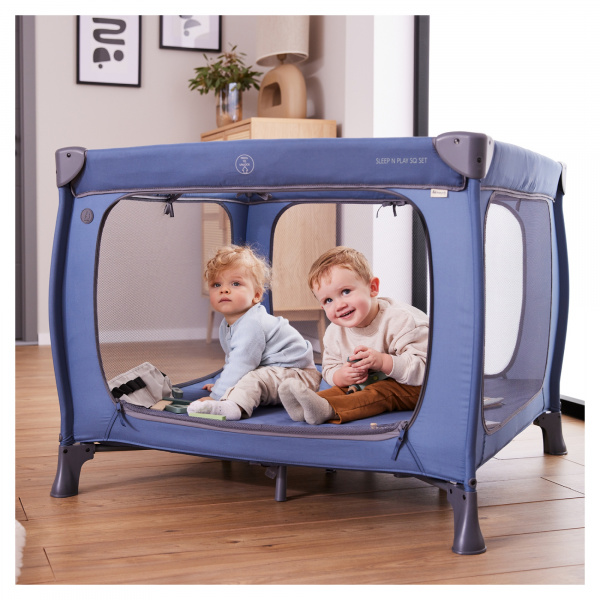 Lit parapluie parc pliant sleep n play sq set dark-blue Hauck