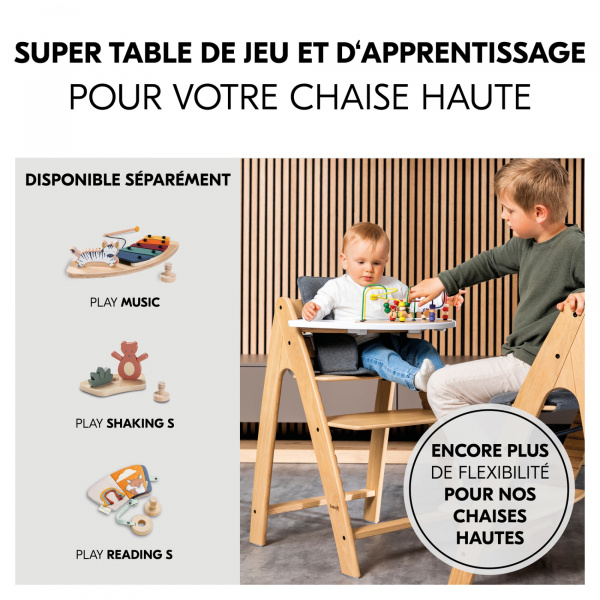 Tablette pour jeux pour chaise haute en bois arketa play tray Hauck