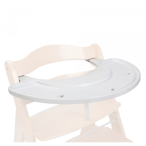 Plateau de jeu pour chaise haute alpha+ bois blanc Hauck