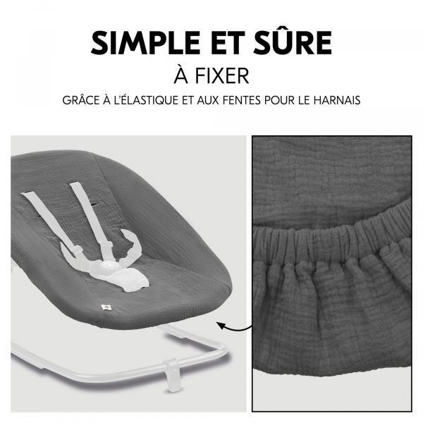 Housse pour transat bébé dark grey Hauck