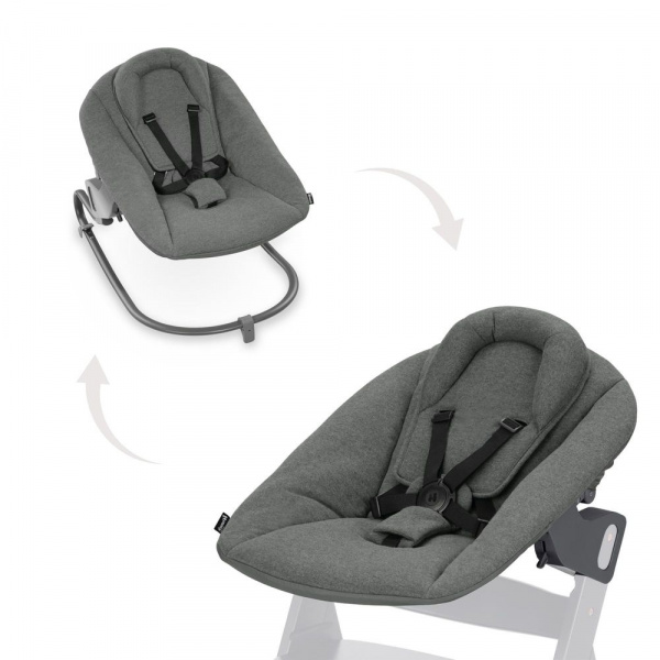 Chaise haute évolutive beta+ 3 en 1 dark grey avec newborn set premium dark grey Hauck