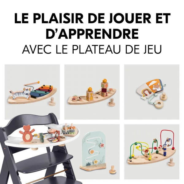 Chaise haute évolutive beta+ 3 en 1 dark grey avec newborn set premium dark grey Hauck