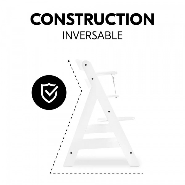 Chaise haute évolutive alpha blanche + transat light grey Hauck