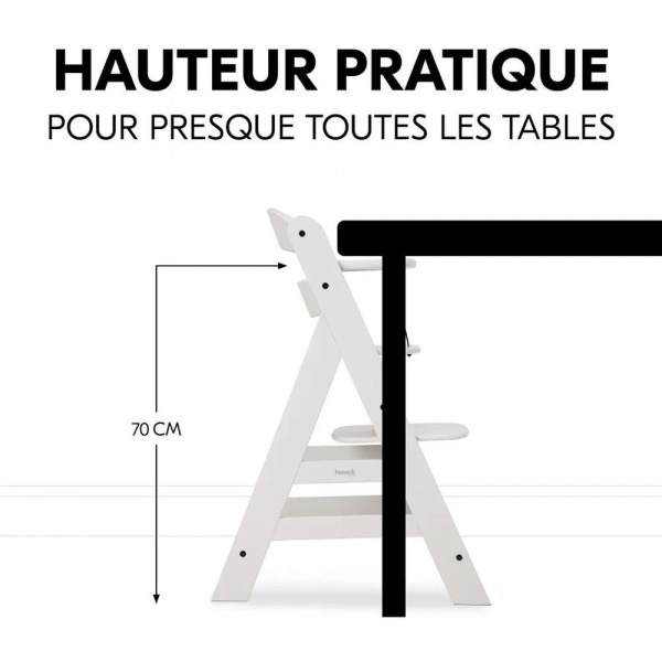 Chaise haute évolutive alpha crème+ transat premium dark grey Hauck