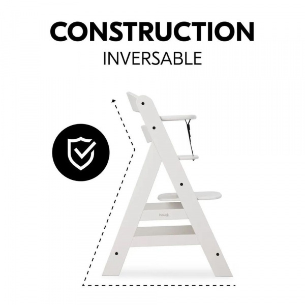 Chaise haute évolutive alpha crème+ transat premium dark grey Hauck