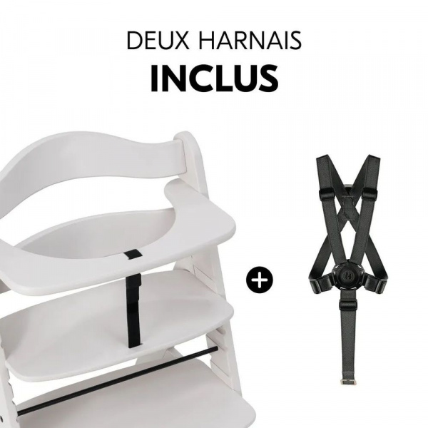 Chaise haute évolutive alpha crème+ transat premium dark grey Hauck