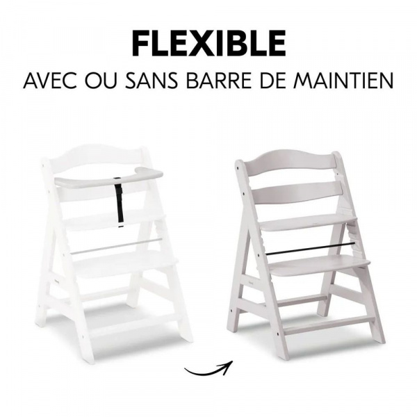 Chaise haute évolutive alpha crème+ transat premium dark grey Hauck