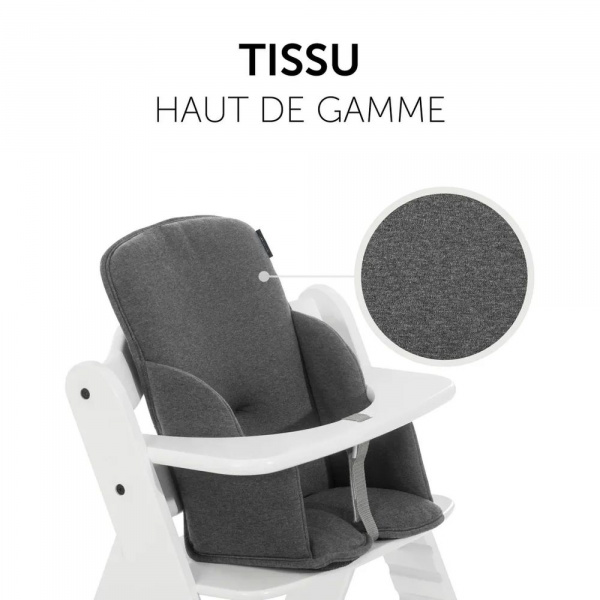Pack chaise haute évolutive alpha naturelle avec tablette alpha click tray white+alpha cosy select jersey charcoal Hauck