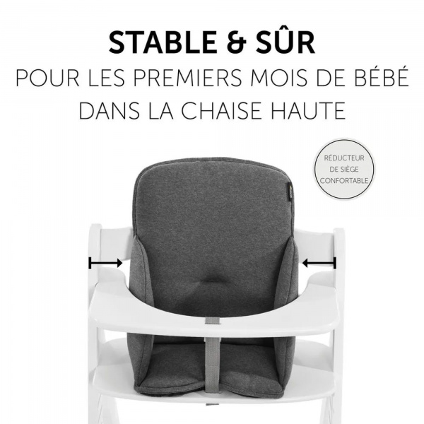 Pack chaise haute évolutive alpha naturelle avec tablette alpha click tray white+alpha cosy select jersey charcoal Hauck