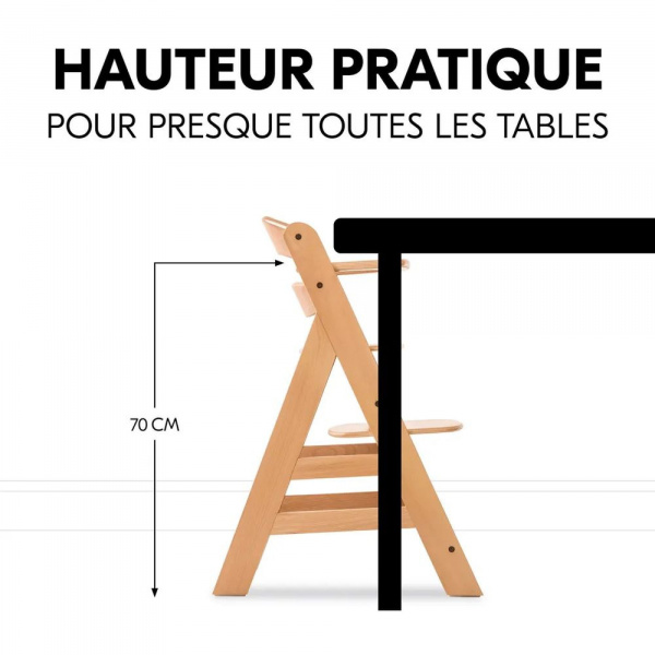 Pack chaise haute évolutive alpha naturelle avec tablette alpha click tray white+alpha cosy select jersey charcoal Hauck