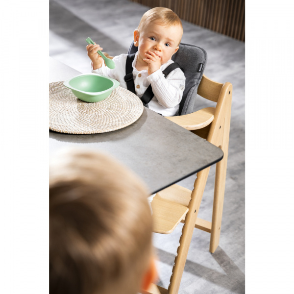 Chaise haute évolutive arketa bois naturel oak + coussin select jersey beige Hauck